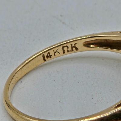 LOT 98J: Stunning 14k Gold Diamond Ring Size 6/ 2.2 gtw