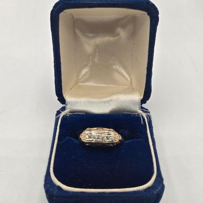 LOT 98J: Stunning 14k Gold Diamond Ring Size 6/ 2.2 gtw