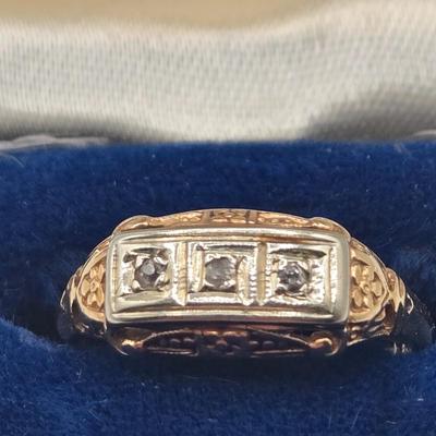 LOT 98J: Stunning 14k Gold Diamond Ring Size 6/ 2.2 gtw