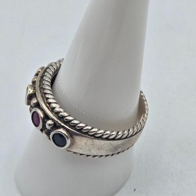 LOT 102J: Four Sterling silver Rings / 22.1 gtw