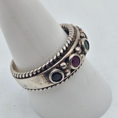 LOT 102J: Four Sterling silver Rings / 22.1 gtw