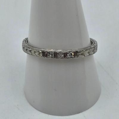 LOT 109J: Stunning 14k White Gold and Diamond Band, Size 10 / 3.1 gtw