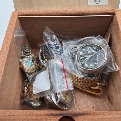 LOT 117: ACID Blondie Cigar Box with Watch Bands and More
