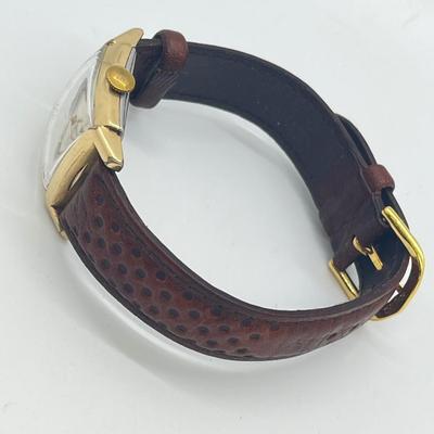 LOT 122: Vintage Elgin DeLuxe Men's Watch w/ 10K Gold Filled Bezel and Leather Band - Winds and Ticks
