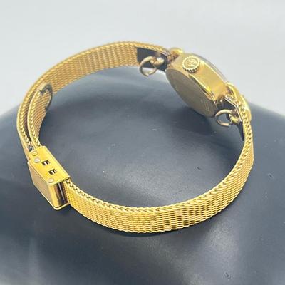 LOT 12: 14K Gold Bulova Ladies Watch w/ Diamonds on Gold Filled Band - Winds and Ticks