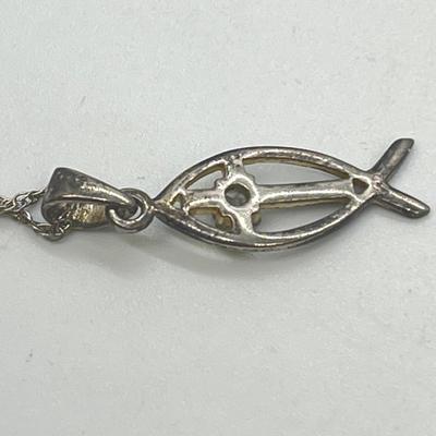 LOT 128: Sterling Silver Religious Pendants and Necklaces - 29.8 gtw