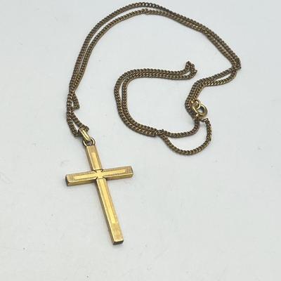 LOT 129: Gold Filled Neckaces w/ Religious Pendants