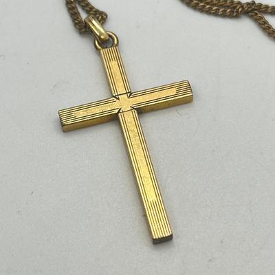 LOT 129: Gold Filled Neckaces w/ Religious Pendants