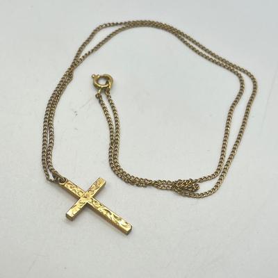 LOT 129: Gold Filled Neckaces w/ Religious Pendants