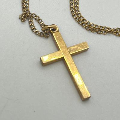 LOT 129: Gold Filled Neckaces w/ Religious Pendants