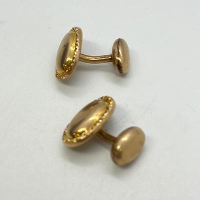 LOT 131: Vintage 14K Gold (Acid Tested) Cuff Links and Shirt Button Studs - 5.5 gtw