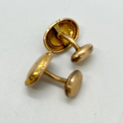 LOT 131: Vintage 14K Gold (Acid Tested) Cuff Links and Shirt Button Studs - 5.5 gtw