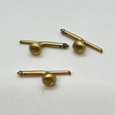 LOT 131: Vintage 14K Gold (Acid Tested) Cuff Links and Shirt Button Studs - 5.5 gtw