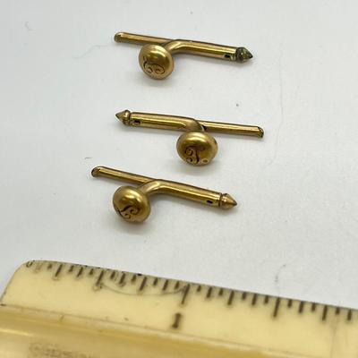 LOT 131: Vintage 14K Gold (Acid Tested) Cuff Links and Shirt Button Studs - 5.5 gtw