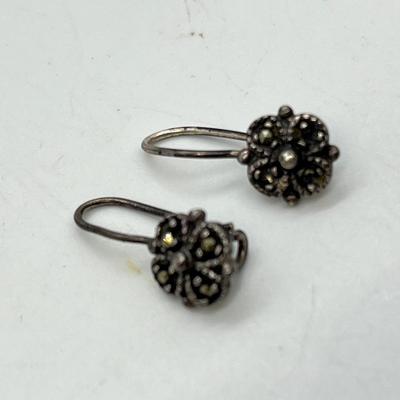LOT 132: Sterling Silver Earrings - Marcasites and More - 13.4 gtw.