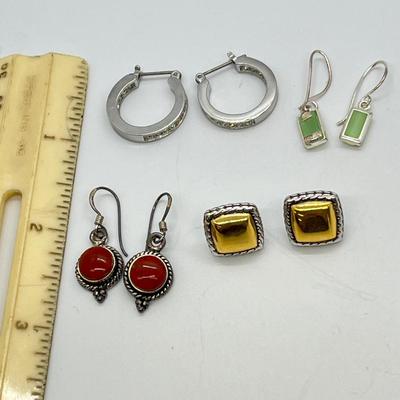 LOT 133: Sterling Silver Pierced Earrings - 15.8 gtw