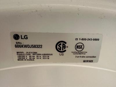 LG Front Load Electric Dryer