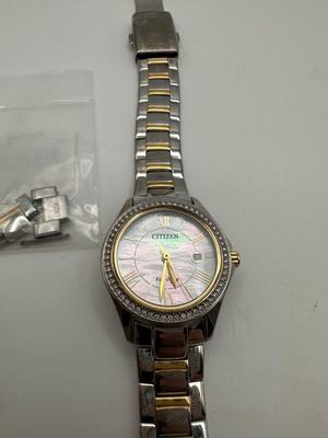 Citizen Eco-Drive Women’s Two-Tone Watch with Crystal Bezel
