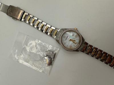 Citizen Eco-Drive Women’s Two-Tone Watch with Crystal Bezel