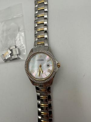 Citizen Eco-Drive Women’s Two-Tone Watch with Crystal Bezel
