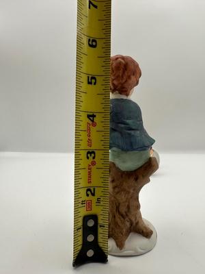 Napcoware Vintage Girl and Boy On Tree Stumps Figurines