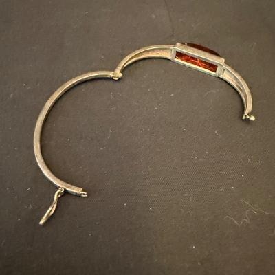 Sterling Silver Bracelets with Turquoise & Amber (K-HS)
