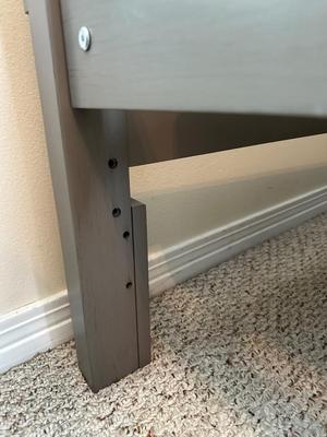 Gray Twin Bed Frame with Paneled Headboard & Footboard