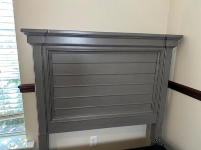 Gray Twin Bed Frame with Paneled Headboard & Footboard