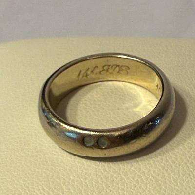 14K White Gold Bands with Lapis & Turquoise Stones (K-HS)