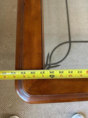 Beveled Glass-Top Coffee Table & Matching End Table with Metal Swan Base