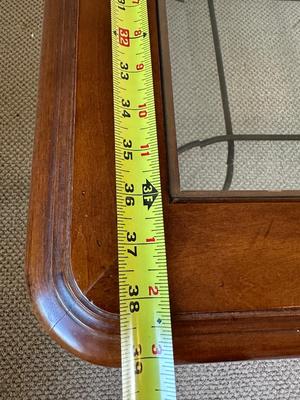 Beveled Glass-Top Coffee Table & Matching End Table with Metal Swan Base