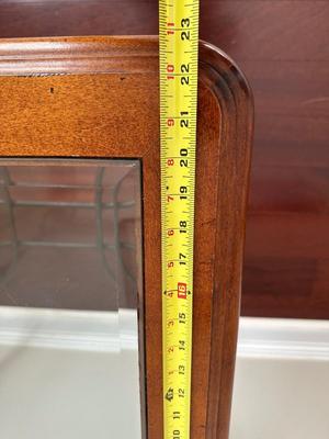 Beveled Glass-Top Coffee Table & Matching End Table with Metal Swan Base