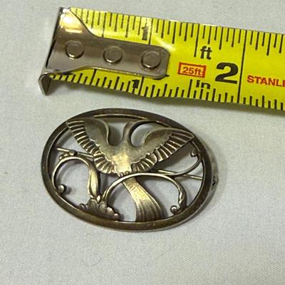 Georg Jensen Denmark #238 Sterling Bird of Paradise Brooch (K-HS)