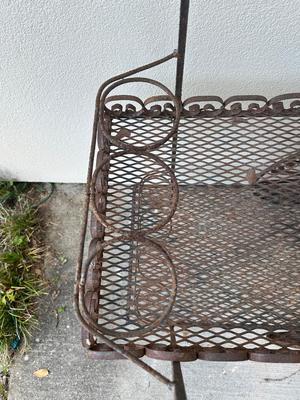 Wrought Iron Rolling Tea/Bar Cart