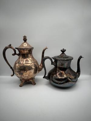 Pair of Vintage Silverplate Coffee/Teapots