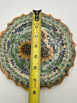 Hand-Painted Mexican Talavera Pottery Plate – Arte Juarez, Sunflower Design