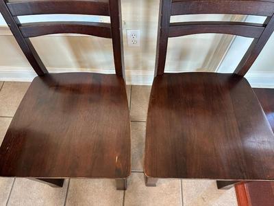 Farmhouse-Style Dining Table with 4 Ladder-Back Chairs (See Details)