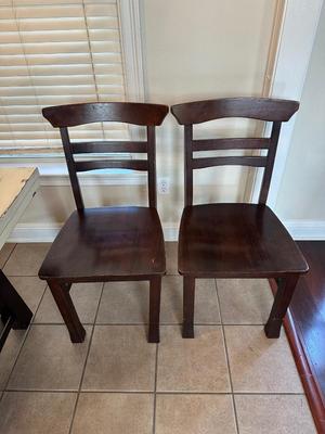 Farmhouse-Style Dining Table with 4 Ladder-Back Chairs (See Details)