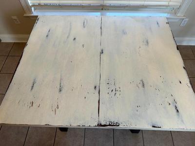 Farmhouse-Style Dining Table with 4 Ladder-Back Chairs (See Details)