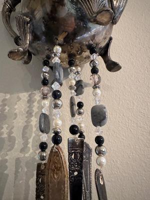 Repurposed Silver-plate Teapot Wind Chime