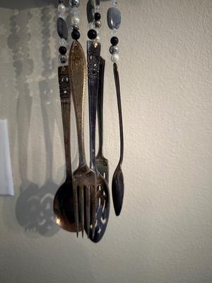 Repurposed Silver-plate Teapot Wind Chime