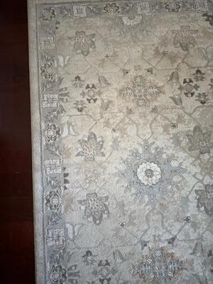 Large Neutral Floral Area Rug 8 x 10