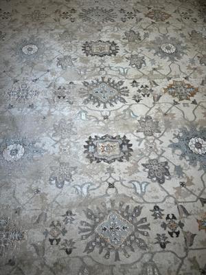 Large Neutral Floral Area Rug 8 x 10