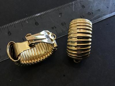 Gold Tone Spiral Clip on Earrings