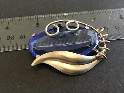 Signed Sterling By Jordan Large Vintage Brooch