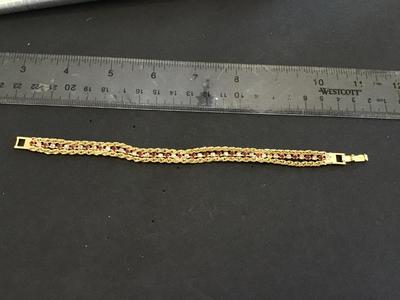 Red and Clear Rhinestone Bracelet Vintage