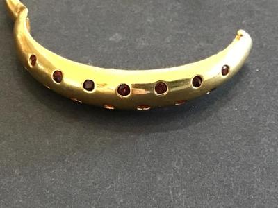 Hinged Locking Ruby Type Stone Colors Gold Tone