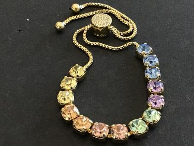 Beautiful. Multi colored Stone Slider Bracelet