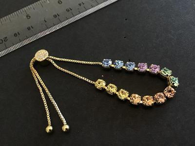 Beautiful. Multi colored Stone Slider Bracelet