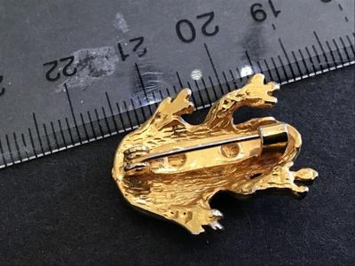 Gold Rhinestone Frog pin